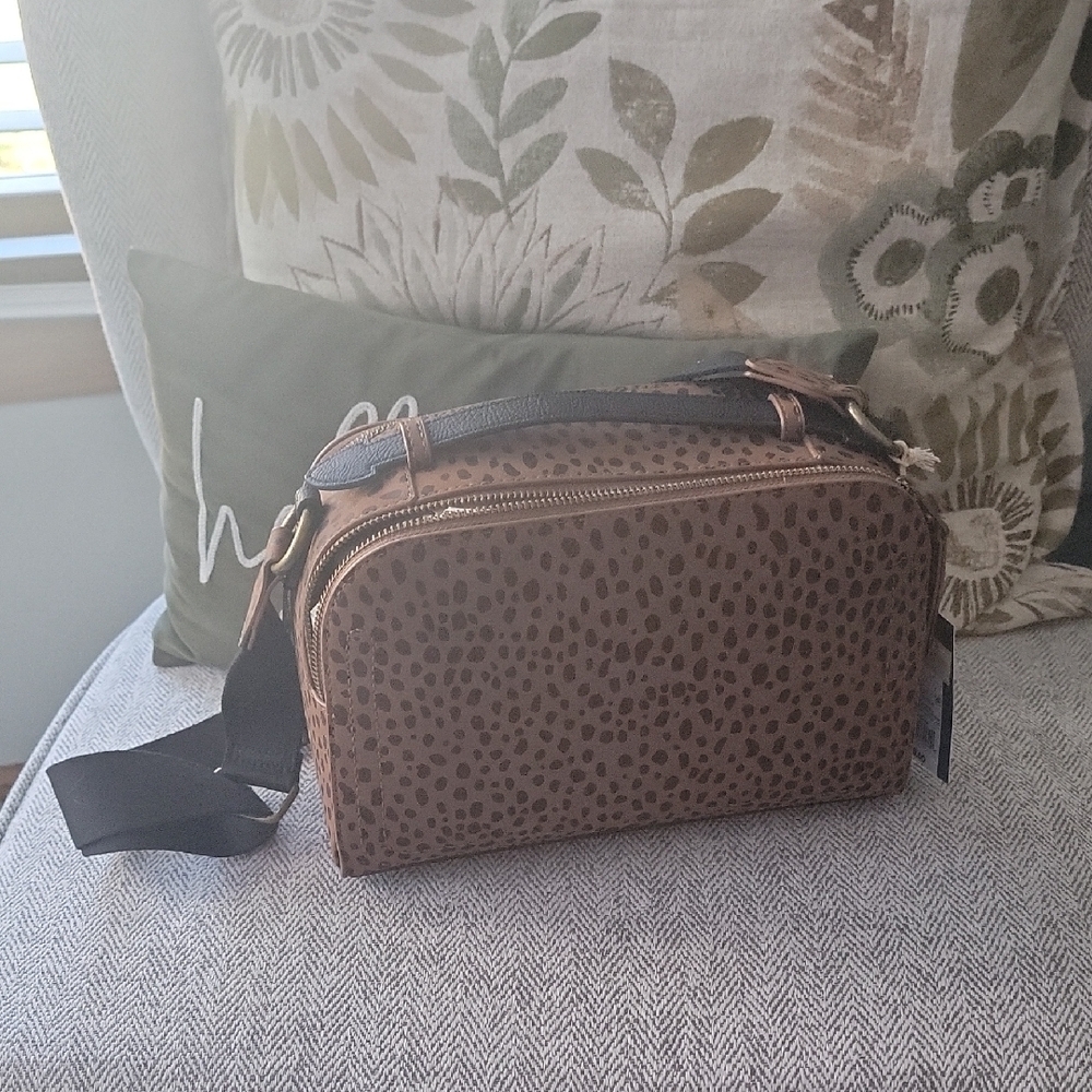 Stylish Brown Leopard-Print Crossbody Bag